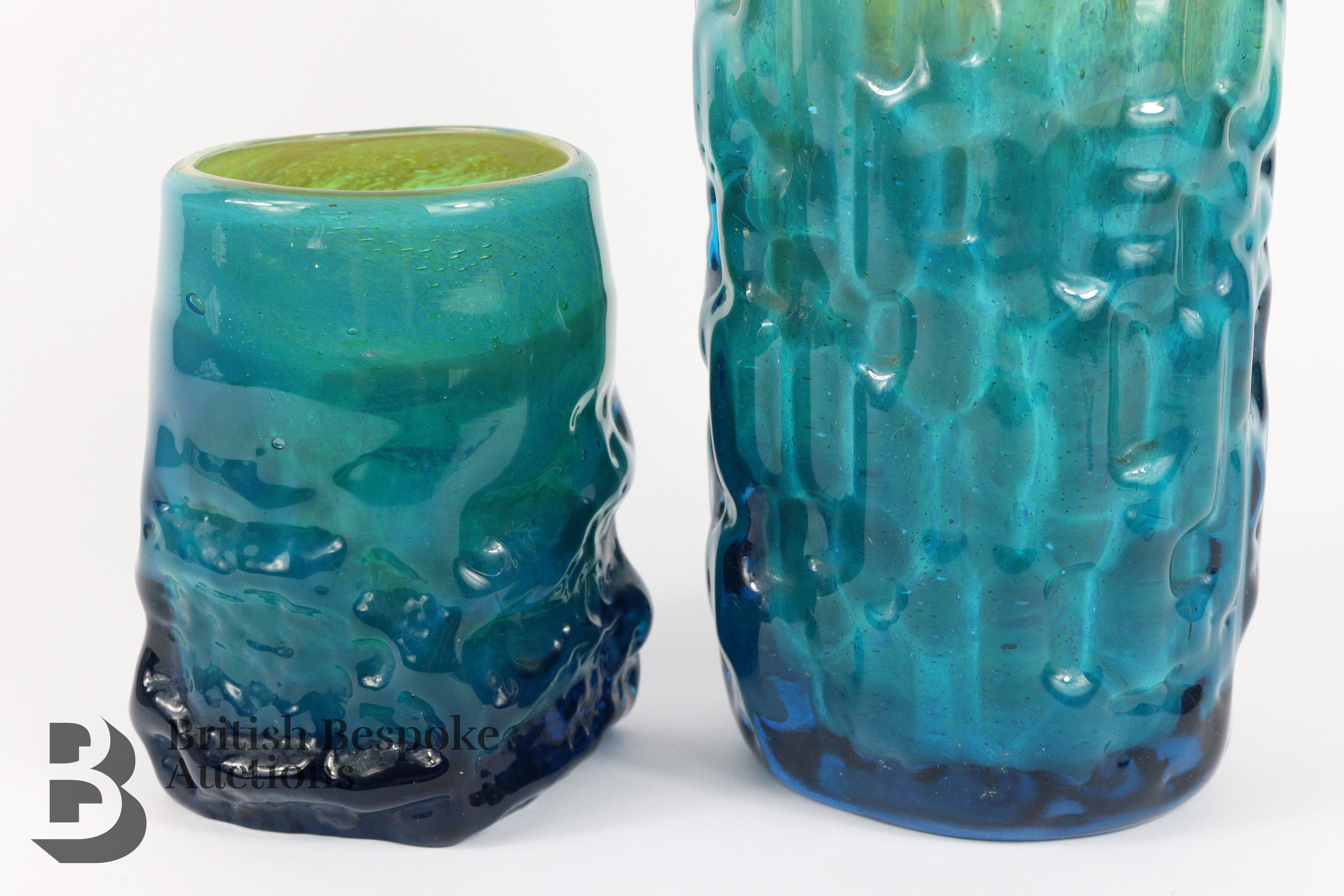 Mdina Glass Cylindrical Textured Vase - Image 2 of 3