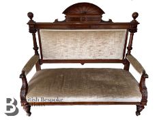 Edwardian Oak, Walnut and Mahogany Settle