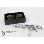 Jaguar Cufflinks and Mascot Corkscrew