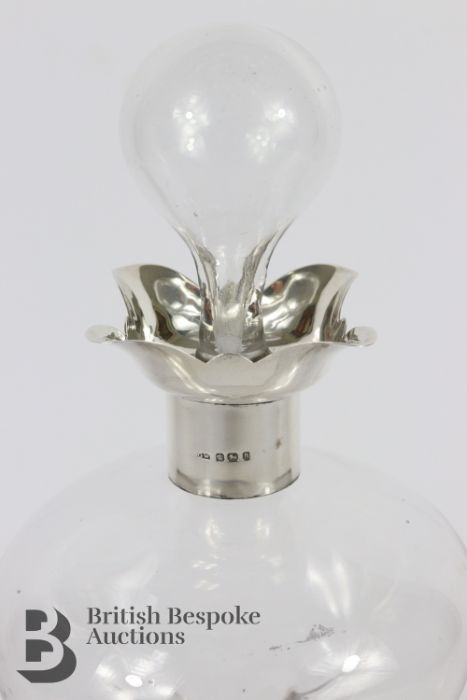 Large Silver Collared Glug-Glug Decanter - Image 2 of 3