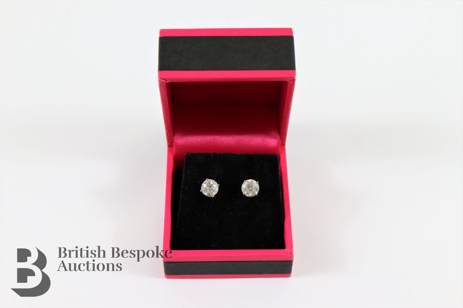 Pair of Substantial Diamond Stud Earrings - Image 3 of 3