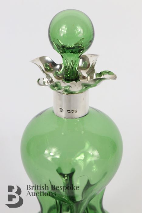 Rare Green Glass and Silver Decanter - Image 3 of 3