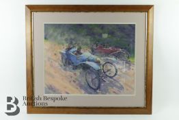 Rob Ijbema Original Acrylic on Board - Vintage Cyclecars