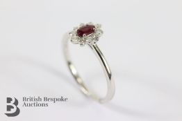 Platinum, Ruby and Diamond Ring