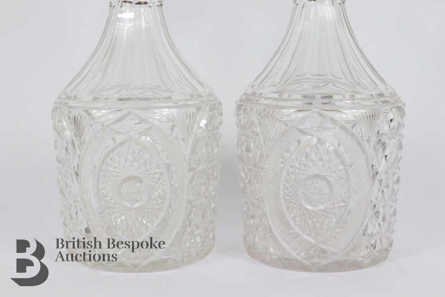 Pair of George V Silver Collared Decanters - Image 4 of 5