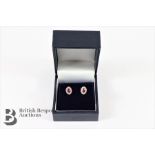 Pair of 18ct Ruby and Diamond Earrings