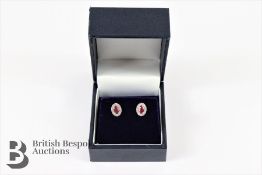 Pair of 18ct Ruby and Diamond Earrings