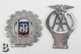 Rare Vintage Classic Car CMC Membership Badge and Early AA Badge