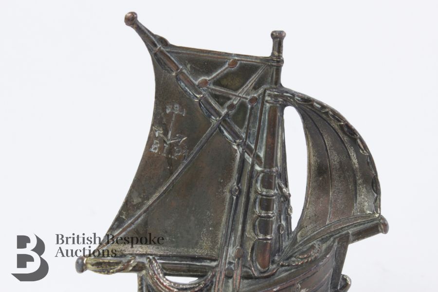 Brass Sailing Ship Mascot - Image 2 of 6