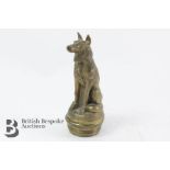 Gilt Bronze Alsatian Car Mascot