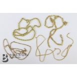 Four Miscellaneous 9ct Gold Chains