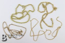 Four Miscellaneous 9ct Gold Chains