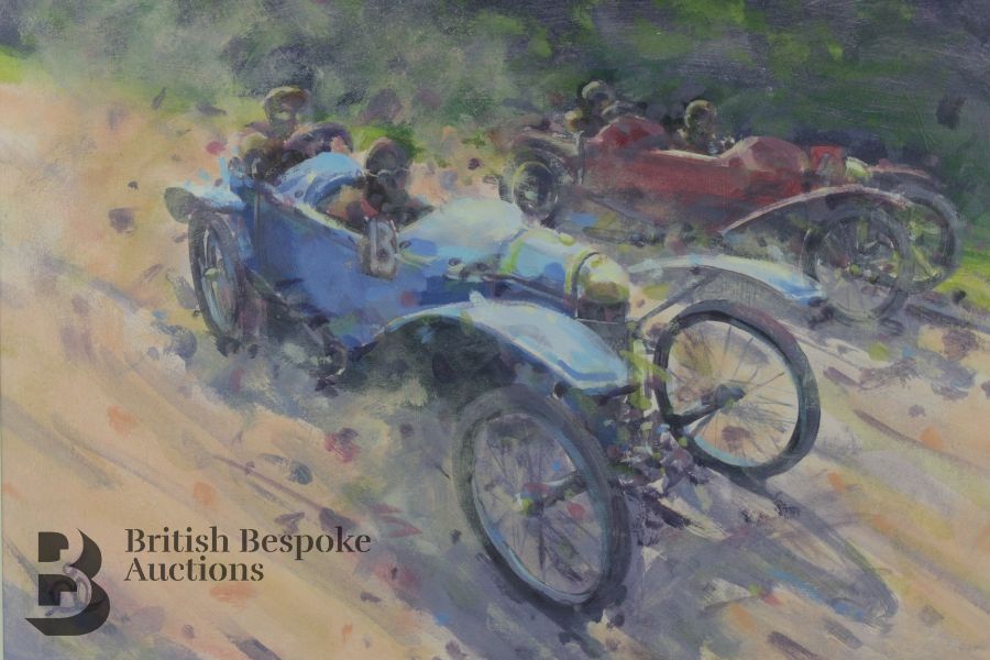 Rob Ijbema Original Acrylic on Board - Vintage Cyclecars - Image 2 of 3