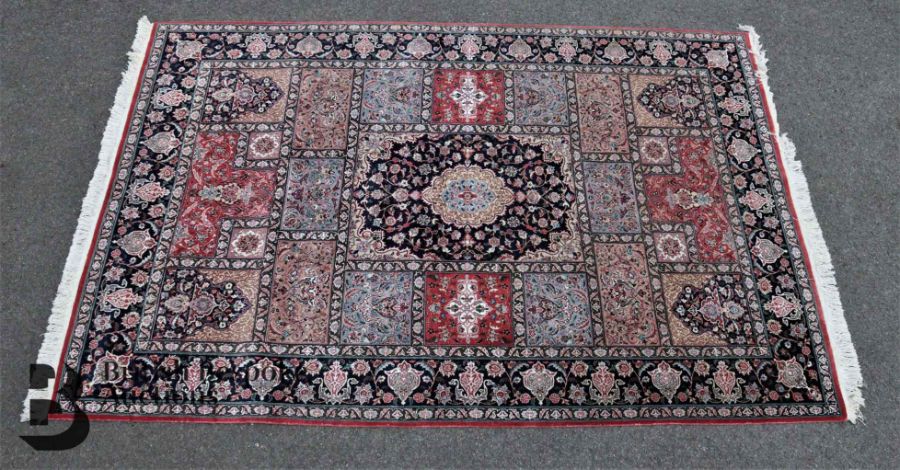 20th Century Persian Wool and Silk Rug