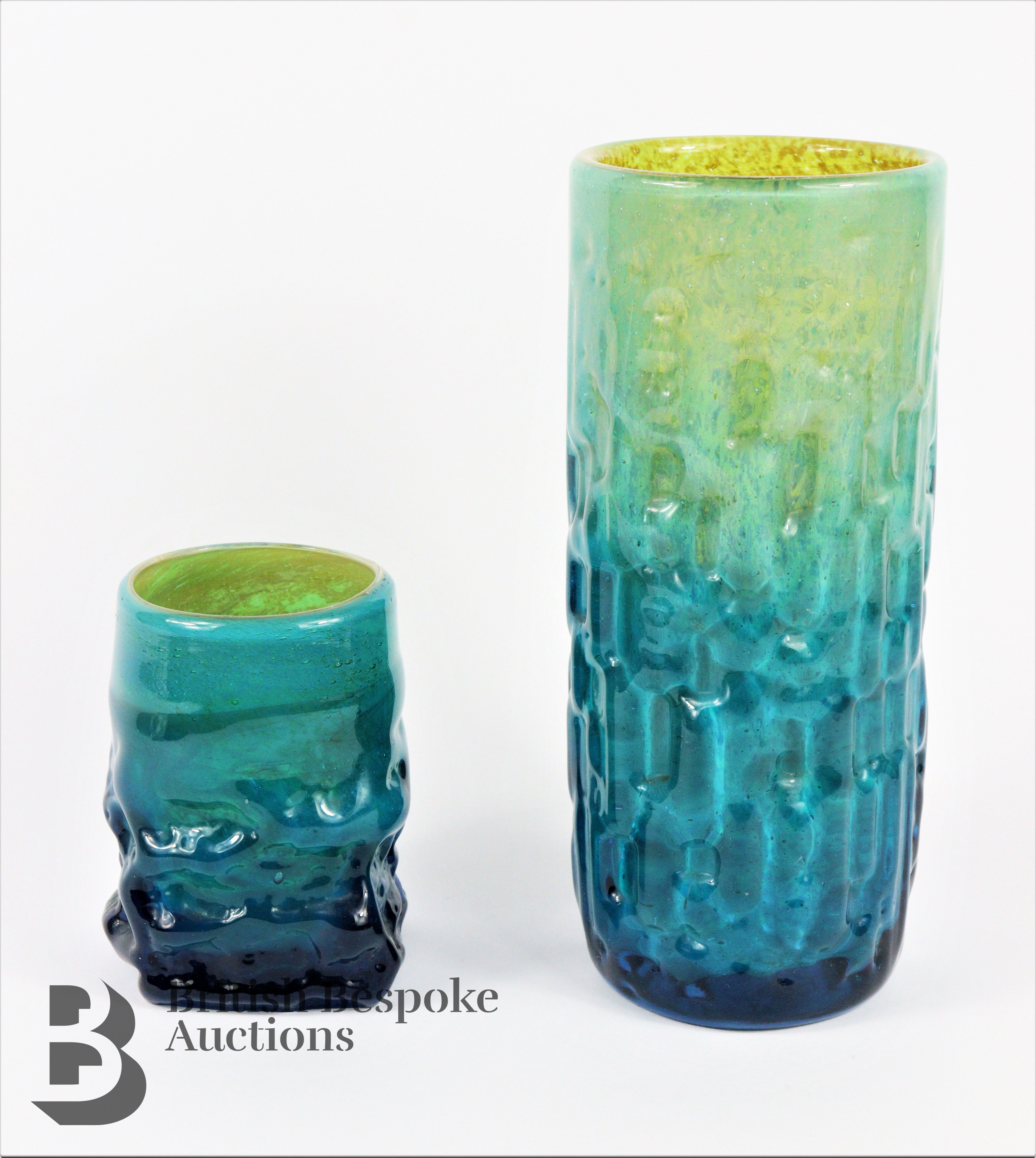 Mdina Glass Cylindrical Textured Vase