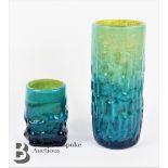 Mdina Glass Cylindrical Textured Vase