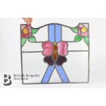 Eight Arts & Crafts Stained Glass Window Panels