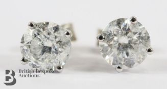 Pair of Substantial Diamond Stud Earrings