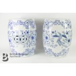 Chinese Blue and White Garden Stools