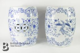 Chinese Blue and White Garden Stools