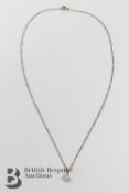 18ct White Gold Solitaire Diamond Necklace