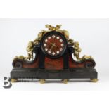 Late 19th Century French Slate and Boulle Mantel Clock