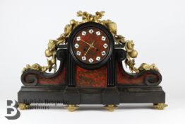 Late 19th Century French Slate and Boulle Mantel Clock