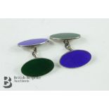 Pair of Silver and Enamel Cufflinks