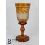 Bohemian Amber Glass Goblet