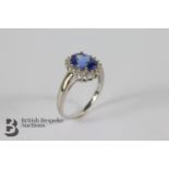 18ct White Gold Tanzanite Diamond Ring