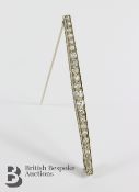 White Gold Graduated Diamond Bar Brooch