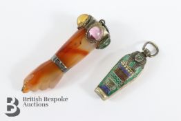 Antique and Carnelian Hand Pendant