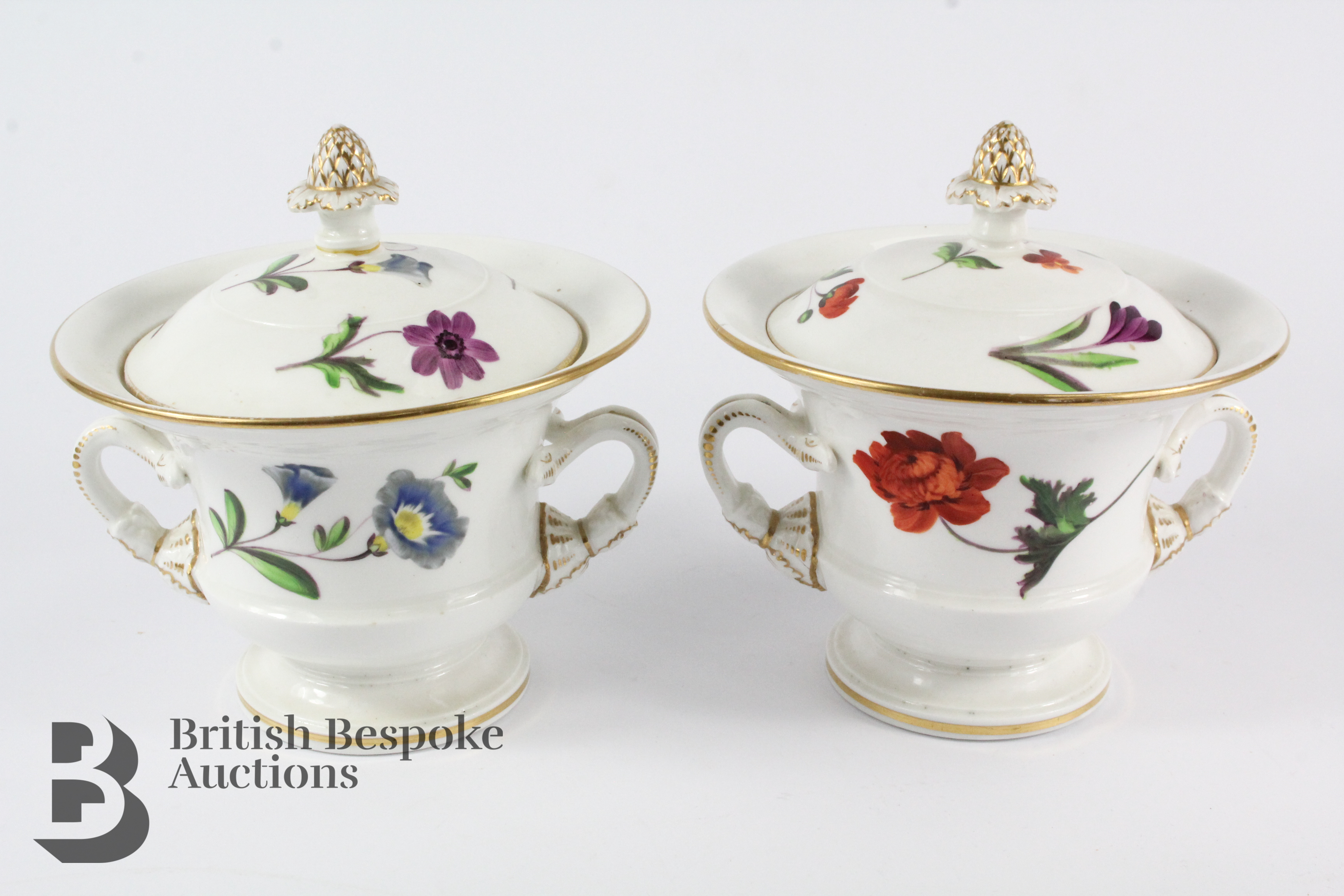 Pair of Continental Porcelain Ecuelle - Image 4 of 10
