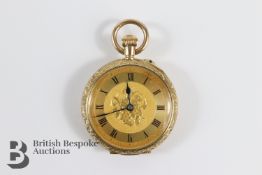 Ladies 9ct Gold Open Faced Pocket Watch