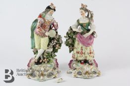 Pair of English Porcelain Bocage Figurines