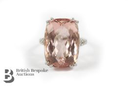 9ct White Gold Morganite and Diamond Ring