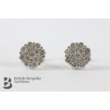 Gold and Diamond Cluster Earrings