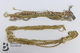 Quantity of Silver and Silver-Gilt Neck Chains