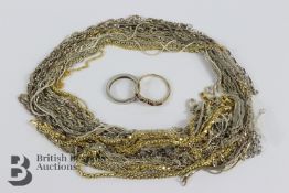 Quantity of Silver and Silver Gilt Neck Chains