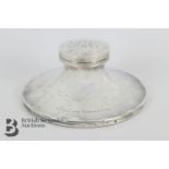 George V Silver Travelling Inkwell