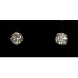 14ct White Gold Diamond Stud Earrings