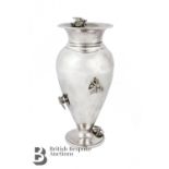 Thistle and Bee Silver Vase