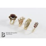 Four 9ct Gold Rings