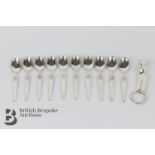 Set of Eight Norwegian Silver Coffee Spoons