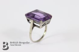 Art Deco Silver and Amethyst Dress Ring