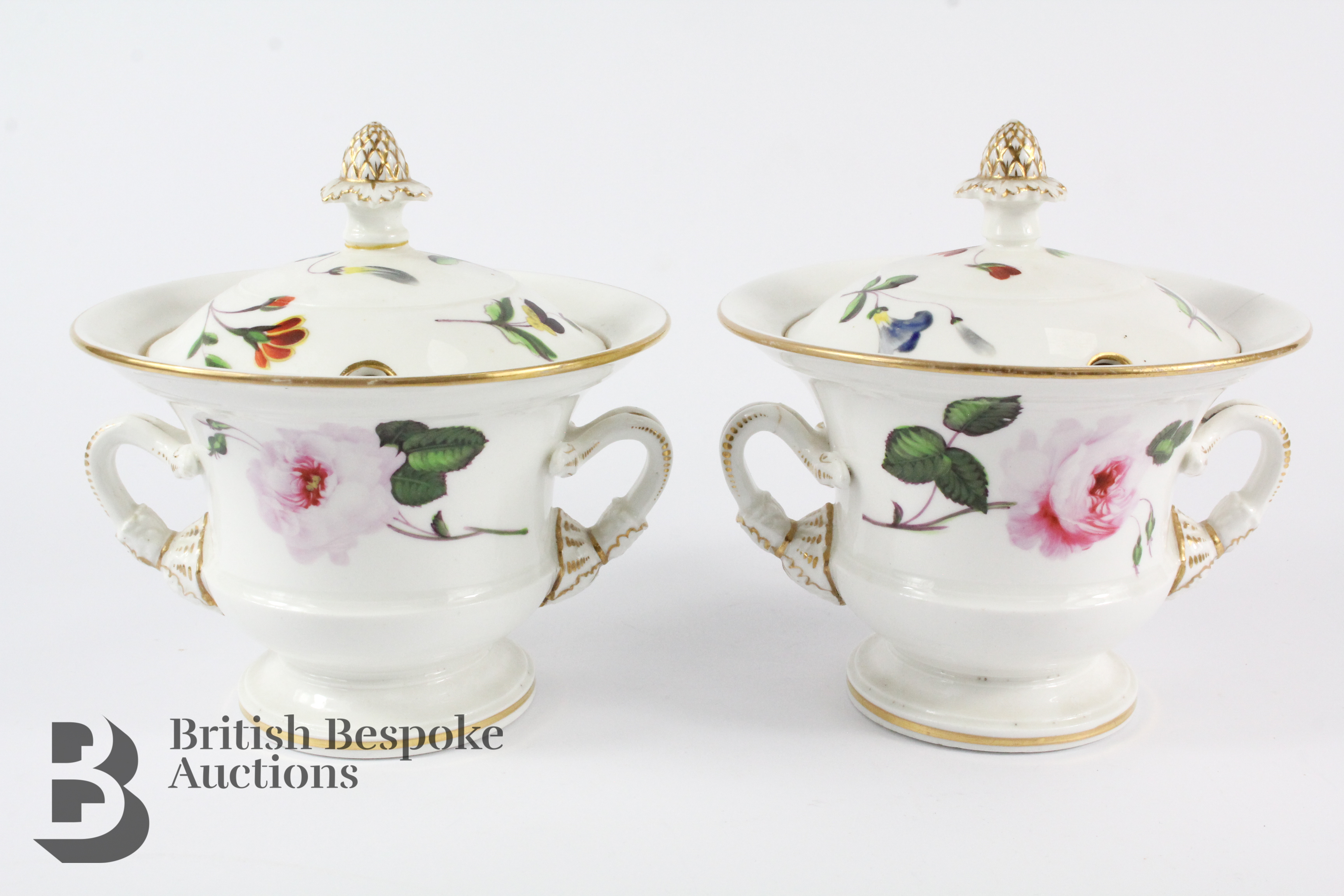 Pair of Continental Porcelain Ecuelle - Image 2 of 10