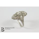 Art Deco White Gold Diamond Set Dress Ring