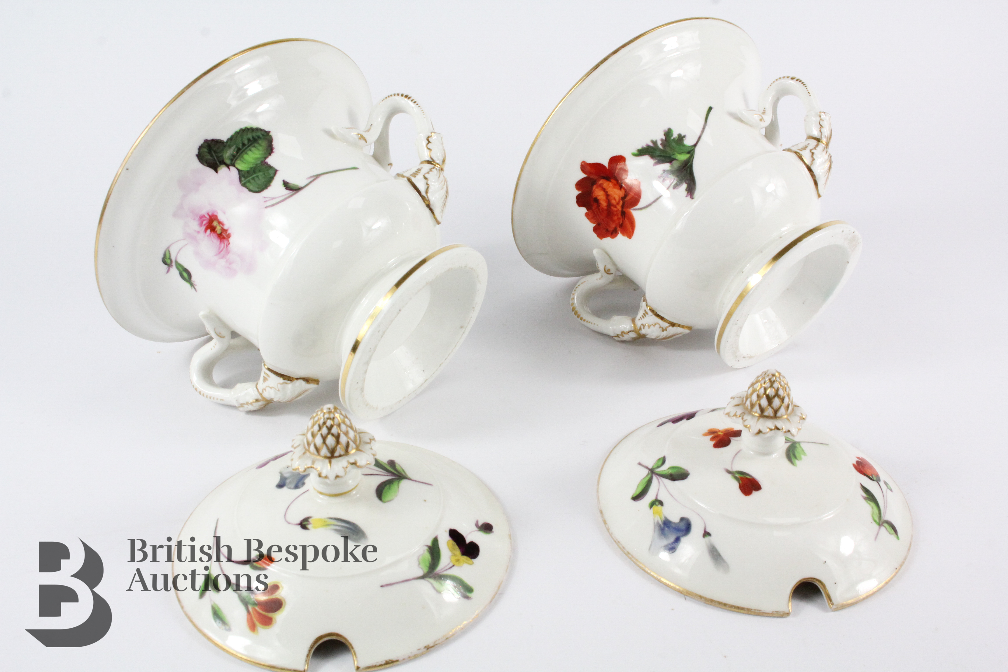 Pair of Continental Porcelain Ecuelle - Image 5 of 10