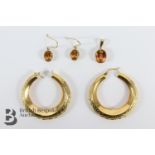 Pair of 9ct Gold Sapphire Earrings