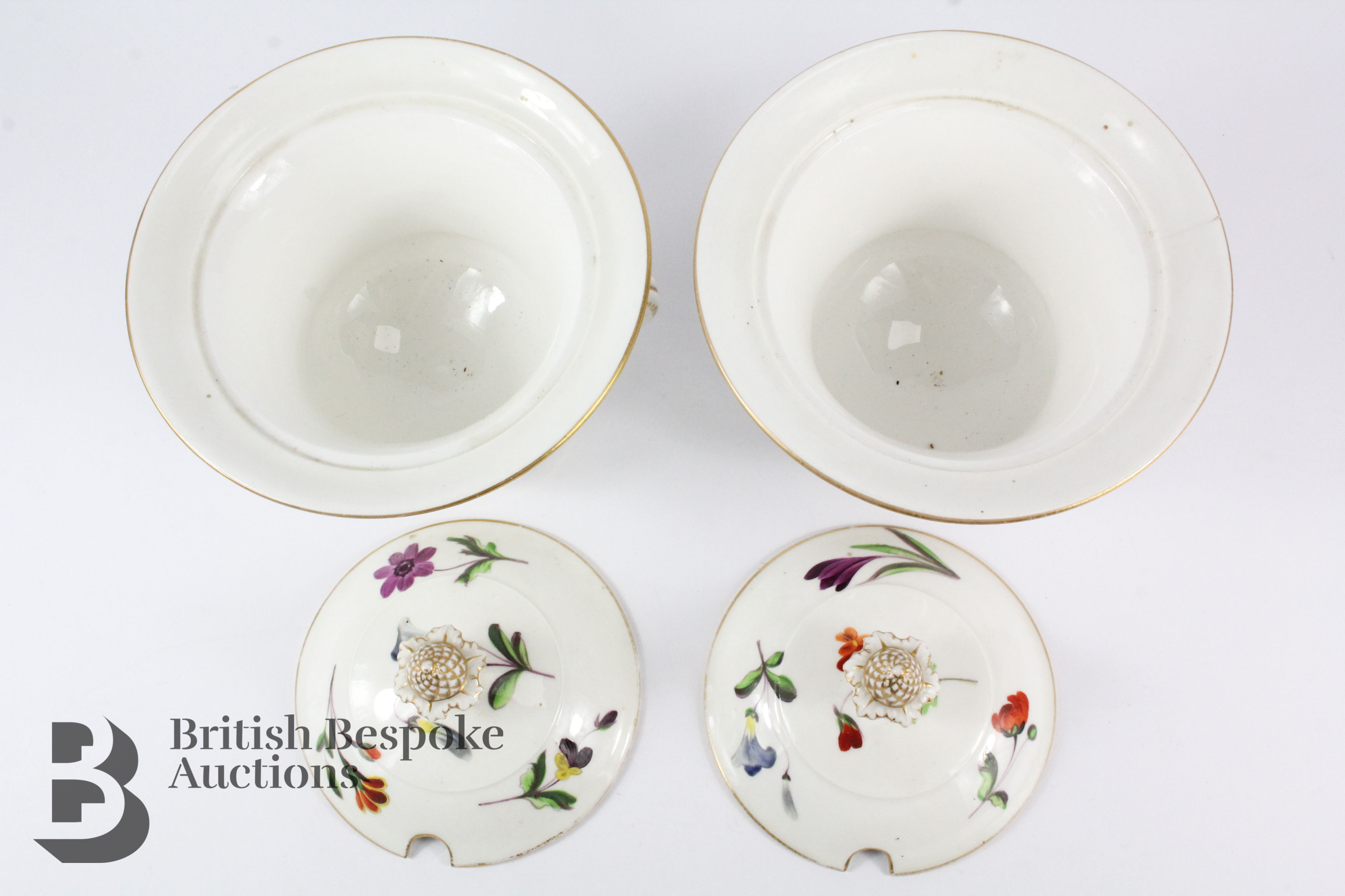 Pair of Continental Porcelain Ecuelle - Image 6 of 10